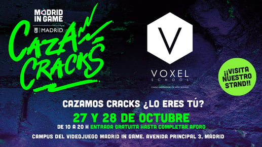 LOS DÍAS 27 Y 28 DE OCTUBRE, MADRID IN GAME BUSCA AL NUEVO TALENTO DEL SECTOR DE LOS VIDEOJUEGOS EN SU EVENTO “CAZACRACKS”. ¡Y ALLÍ ESTAREMOS!