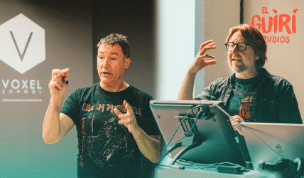 MARK ANDREWS Y RODRIGO BLAAS, EL GUIRI STUDIOS VISITA VOXEL SCHOOL